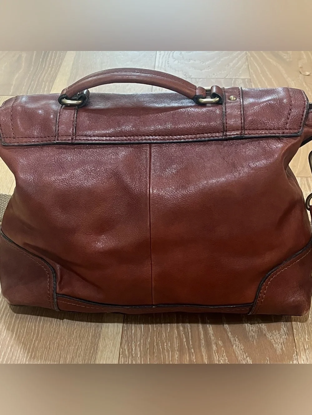 Tarnish Genuine Leather Brown Satchel Shoulder Bag 14x6x10